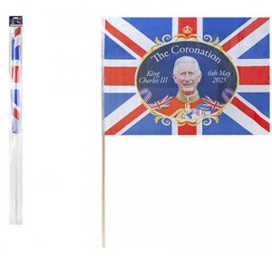 King Charles Coronation Hand Waving Flag