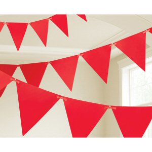 Red Paper Pennant Banners