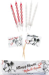 Mickey and Minnie Mouse Black and White Party Cake Decoration Set