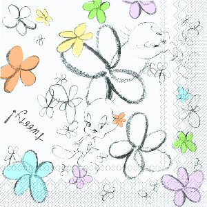 Tweety Pie Flower Party Napkins