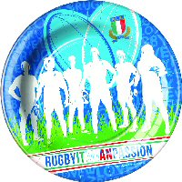 Italian Passion Rugby Party Plates