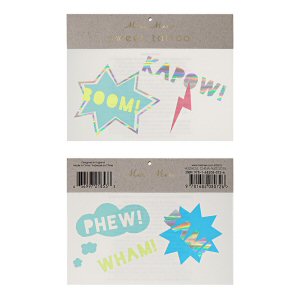 Pop Art Party Superhero Temporary Tattoos Pop Art Party Superhero Temporary Tattoos