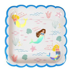 Mermaid Square Paper Plates Mermaid Square Paper Plates