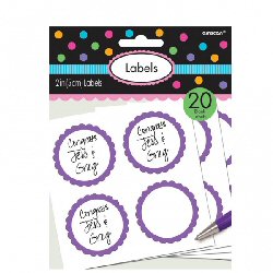 Candy Buffet Scalloped Labels Purple