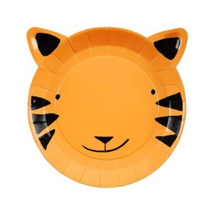 Go Wild Party Shaped Tiger Plates