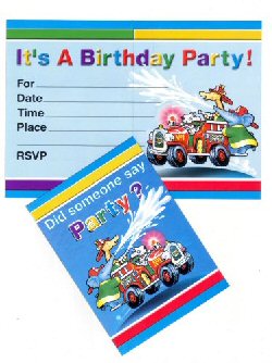 Fire Engine Buddies party invites Fire Engine Buddies party invites