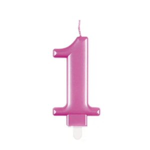 Bright Pink Number Candle