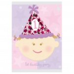 First Birthday Girl Shaker Confetti Thank You Cards