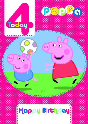Peppa Pig Age 4 Card and Envelope