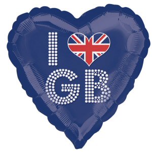 I Love GB Blue Heart Foil Balloon I Love GB Blue Heart Foil Balloon