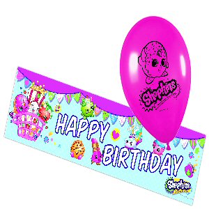 Shopkins Party Latex Balloons And Foil banner