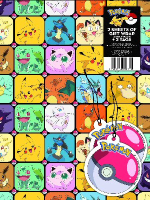 Pokemon Party Wrapping Paper and Gift Tags