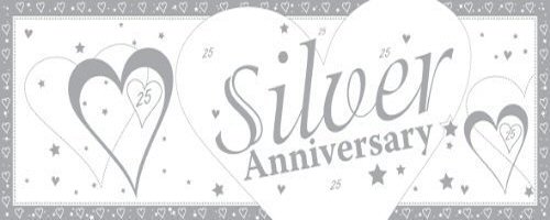 Plastic 25th Happy Anniversary Giant banner