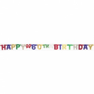 Happy Birthday letter banner age 60