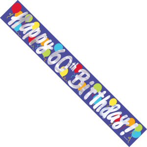 Painted Balloons 60th Foil Banner