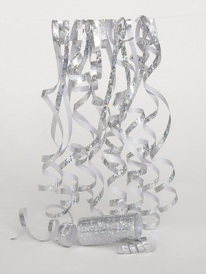 Glitz Silver Party Serpentine Streamer Throws