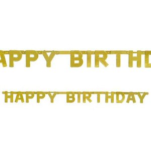 Gold Happy Birthday Letter Banner