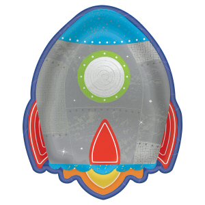 Blast Off Birthday Rocket Ship Shaped Plates Blast Off Birthday Rocket Ship Shaped Plates