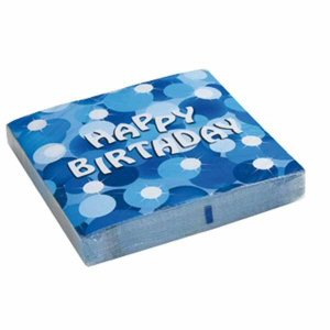 Blue Happy Birthday Paper Party Napkins by Riethmuller