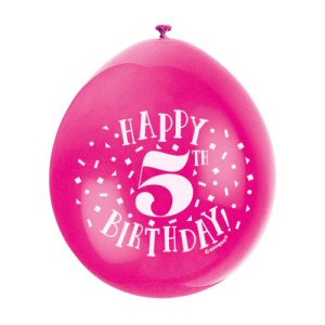 Happy 5th Birthday Latex Balloons