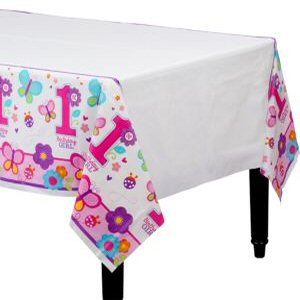 Sweet 1st Birthday Girl Party Tablecover