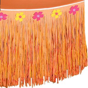 Hawaiian Luau Party Orange Tableskirt Hawaiian Luau Party Orange Tableskirt