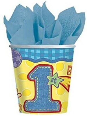 Hugs and Stitches First Birthday Boy Cups