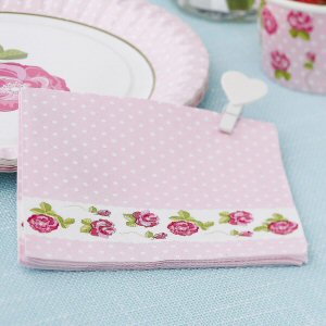 Vintage Rose Party Cocktail Napkins