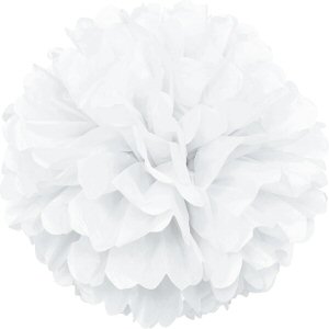 White Hanging Tissue Pom Pom
