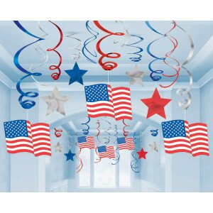 USA Mega Value Pack Hanging Swirl Decorations USA Mega Value Pack Hanging Swirl Decorations