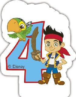 Jake and The Neverland Pirates Birthday Cake Candle Number 4