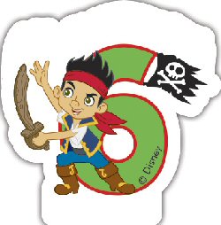 Jake and The Neverland Pirates Birthday Cake Candle Number 6