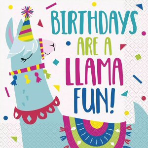 Llama Birthday Party Paper Napkins