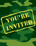 Camouflage And Army Party Invitations