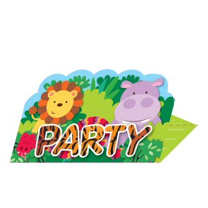 Jungle Friends Party Stand up Invitations Jungle Friends Party Stand up Invitations