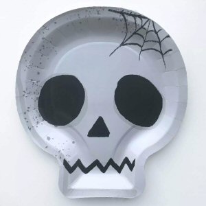 Skeleton Face Shape Paper Party Plates Skeleton Face Shape Paper Party Plates