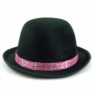 Great Britain Adult Bowler Hat Pink band Great Britain Adult Bowler Hat Pink band