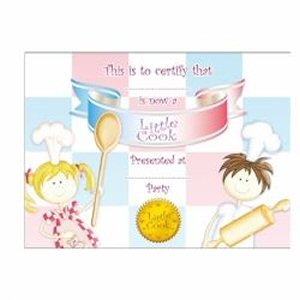 Little Cooks Party Favour Certificate and Ribbon