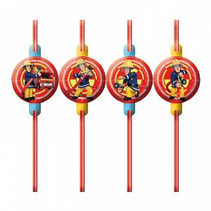 Fireman Sam Party Drinking Straws