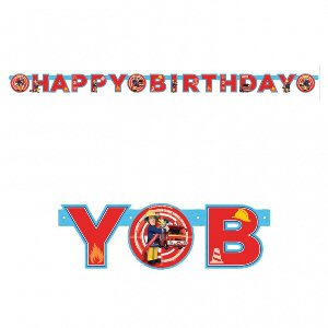 Fireman Sam Party Happy Birthday Banner