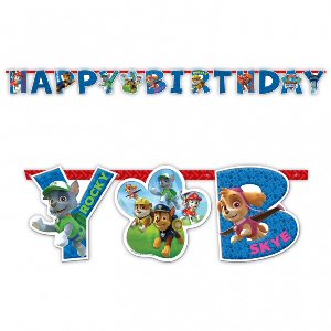 Paw Patrol Party Happy Birthday Banner