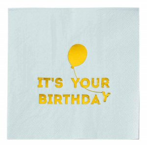 We Heart Birthdays Blue Napkins