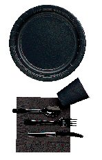 Black Solid Colour Party Supplies