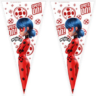 Miraculous Lady Bug Party Cellophane Cone Bags Bulk Miraculous Lady Bug Party Cellophane Cone Bags Bulk