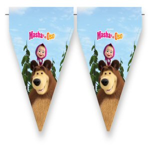 Masha and the Bear party pennant bunting