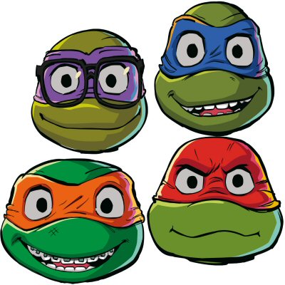 Turtles Party Cardboard Face Masks Turtles Party Cardboard Face Masks