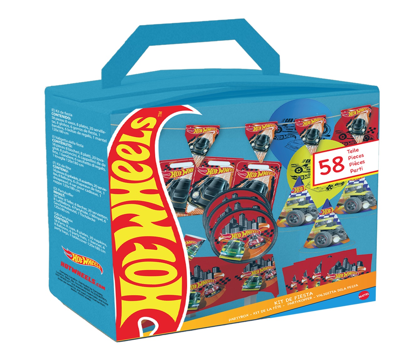 Hot Wheels 58 piece party set