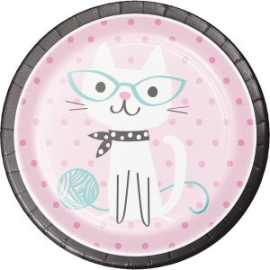 Purr-fect Cat Party Plates Cat Lovers Birthday Cat Plates