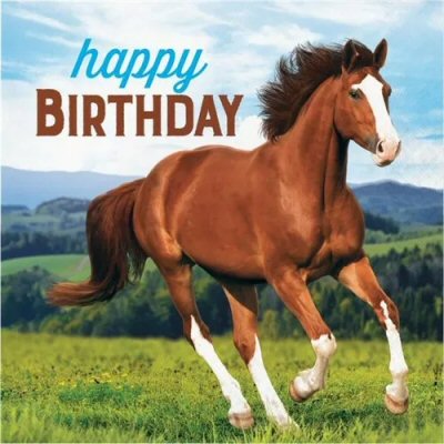 Horse And Pony Happy Birthday Napkins