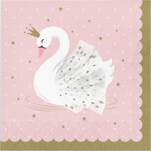 Stylish Swan Party Lunch Napkins